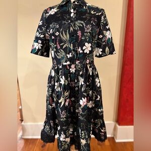 Kate Spade Floral Black Dress